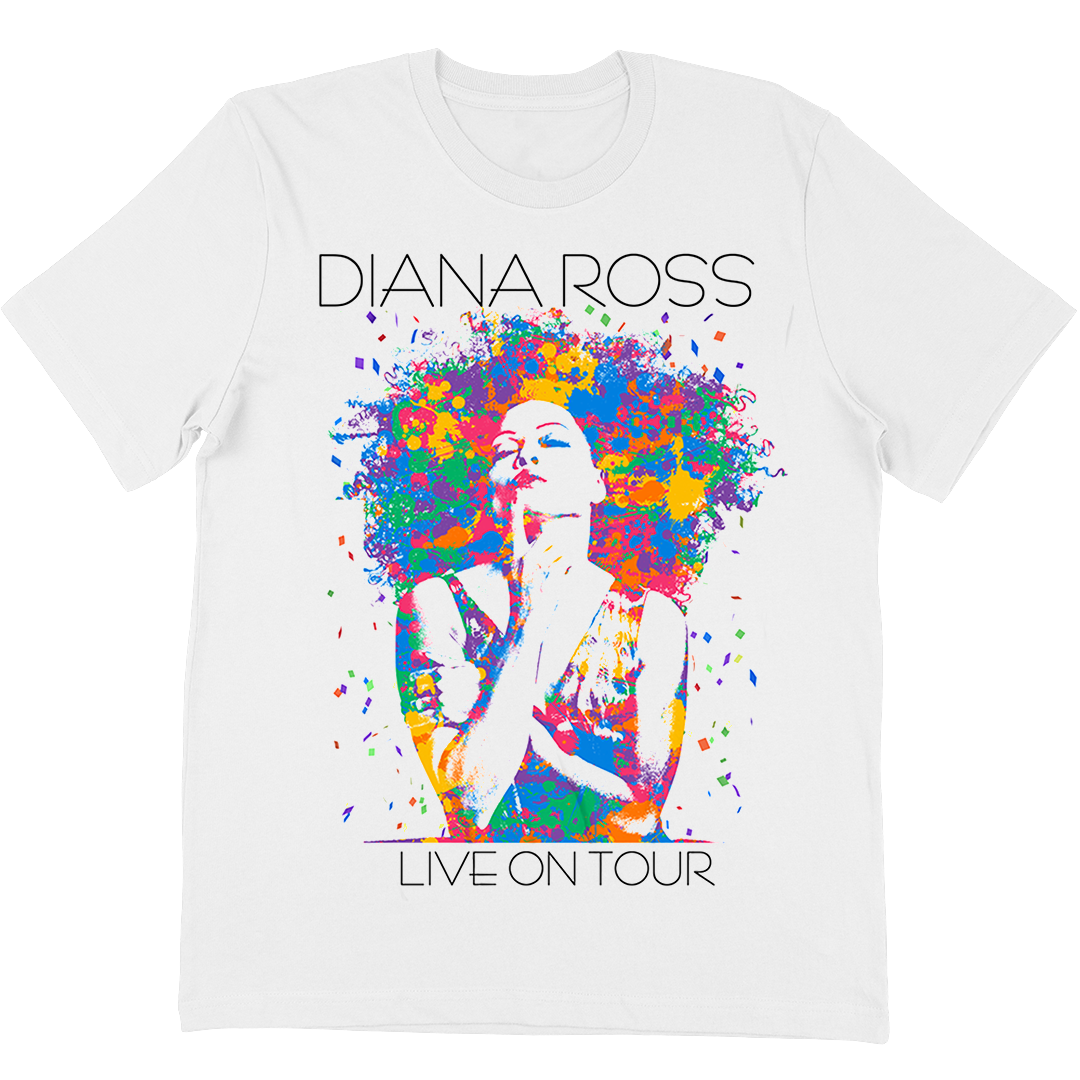 Diana Ross "Live On Tour Ink Splatter" T-Shirt in White
