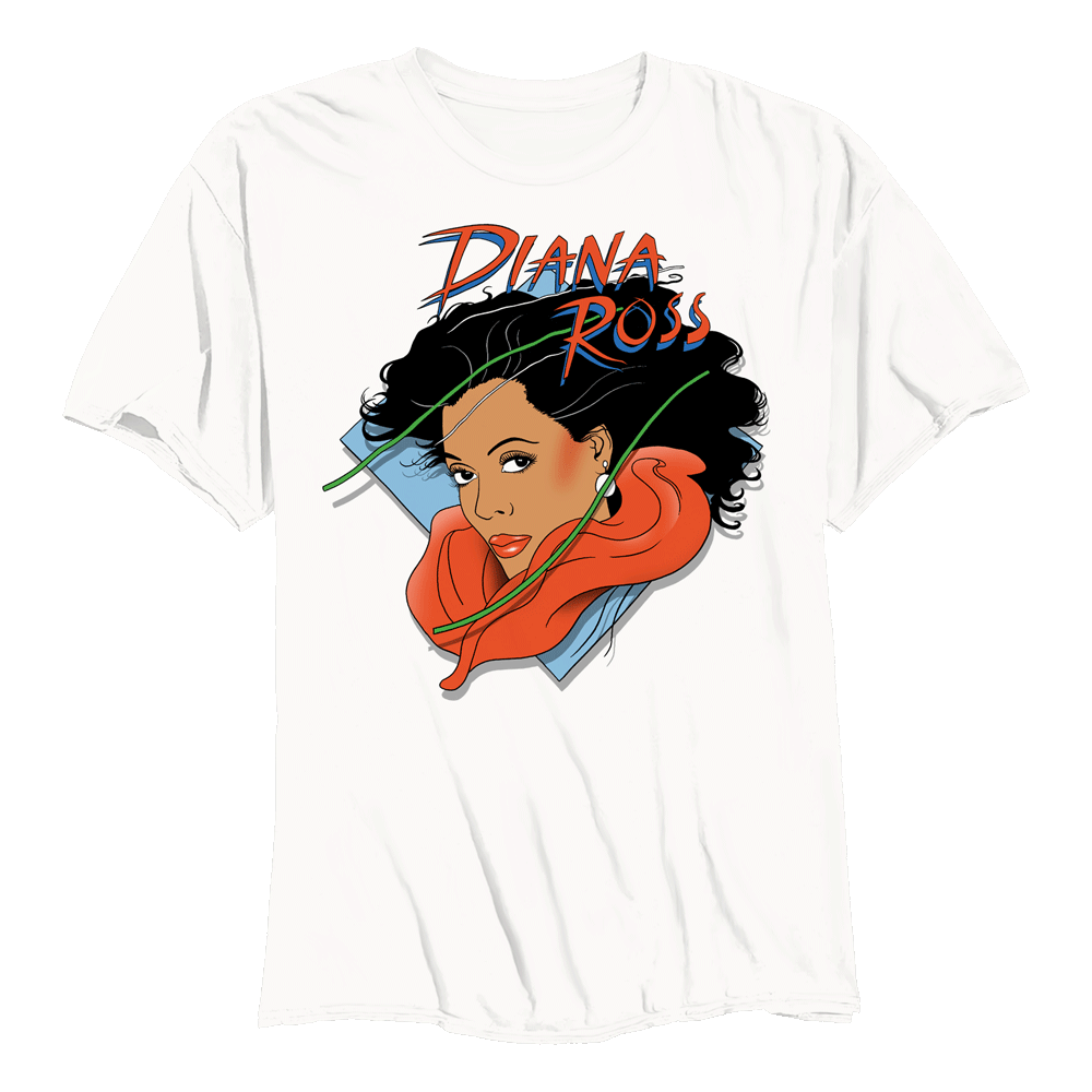 Diana Ross Red Scarf White T-Shirt