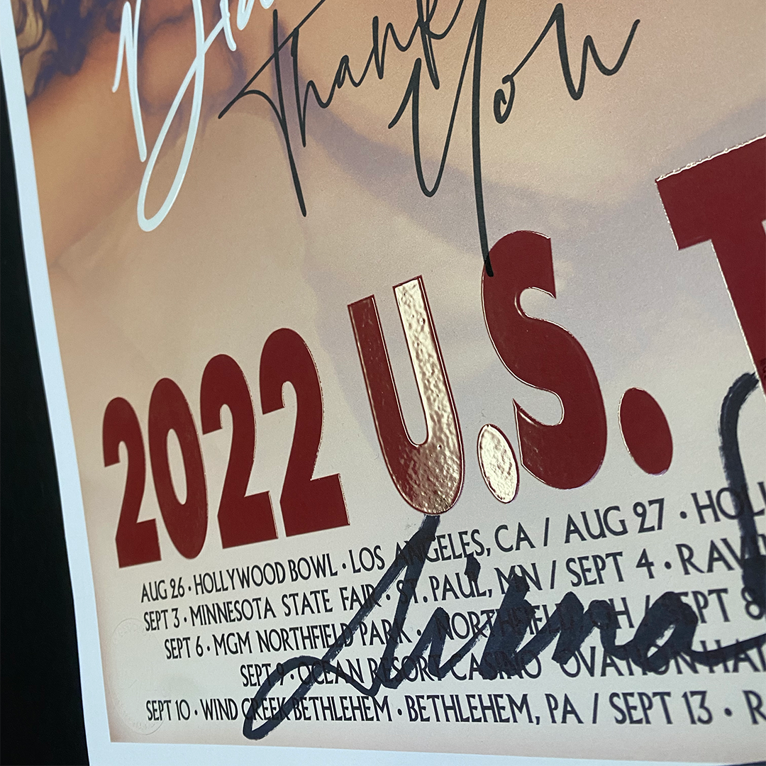 Diana Ross "Thank You" AUTOGRAPHED Limited Edition U.S. TOUR Poster in Red Print