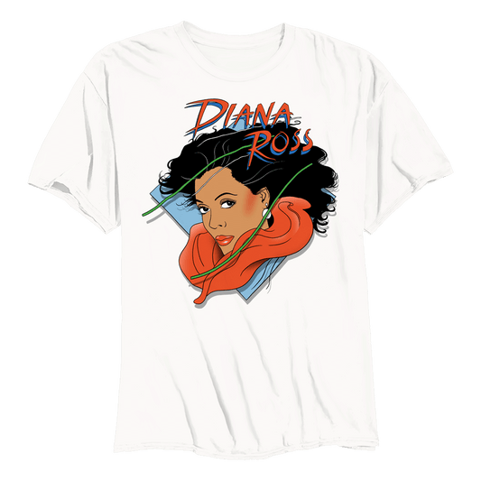 Diana Ross Red Scarf White T-Shirt