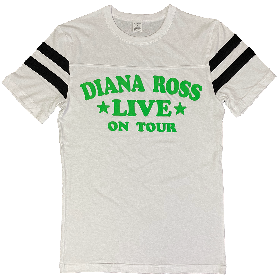 Diana Ross "Live On Tour" Football T-Shirt in White