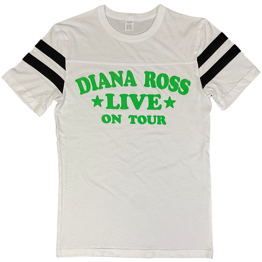 Diana Ross "Live On Tour" Football T-Shirt in White