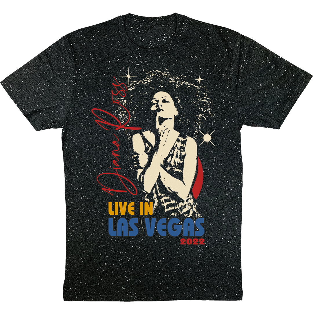 Diana Ross Sparkles LAS VEGAS Event T-Shirt in Black Confetti – Diana  Ross Shop