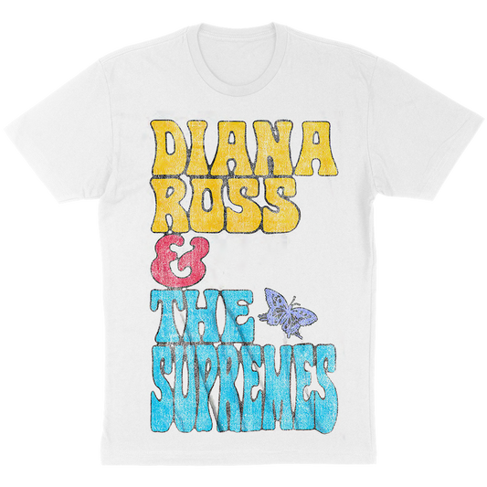 Diana Ross And The Supremes "Stacked Butterfly" T-Shirt in White