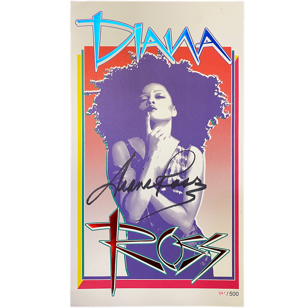 Diana Ross "Cover Page Blue/Red" AUTOGRAPHED Limited Edition Poster