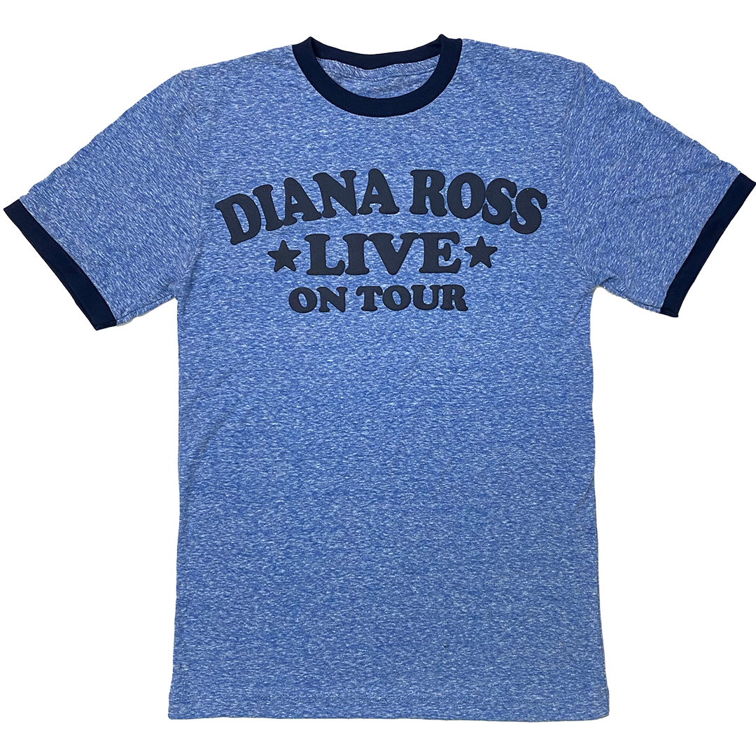 Diana Ross "Live On Tour" Ringer T-Shirt in Blue