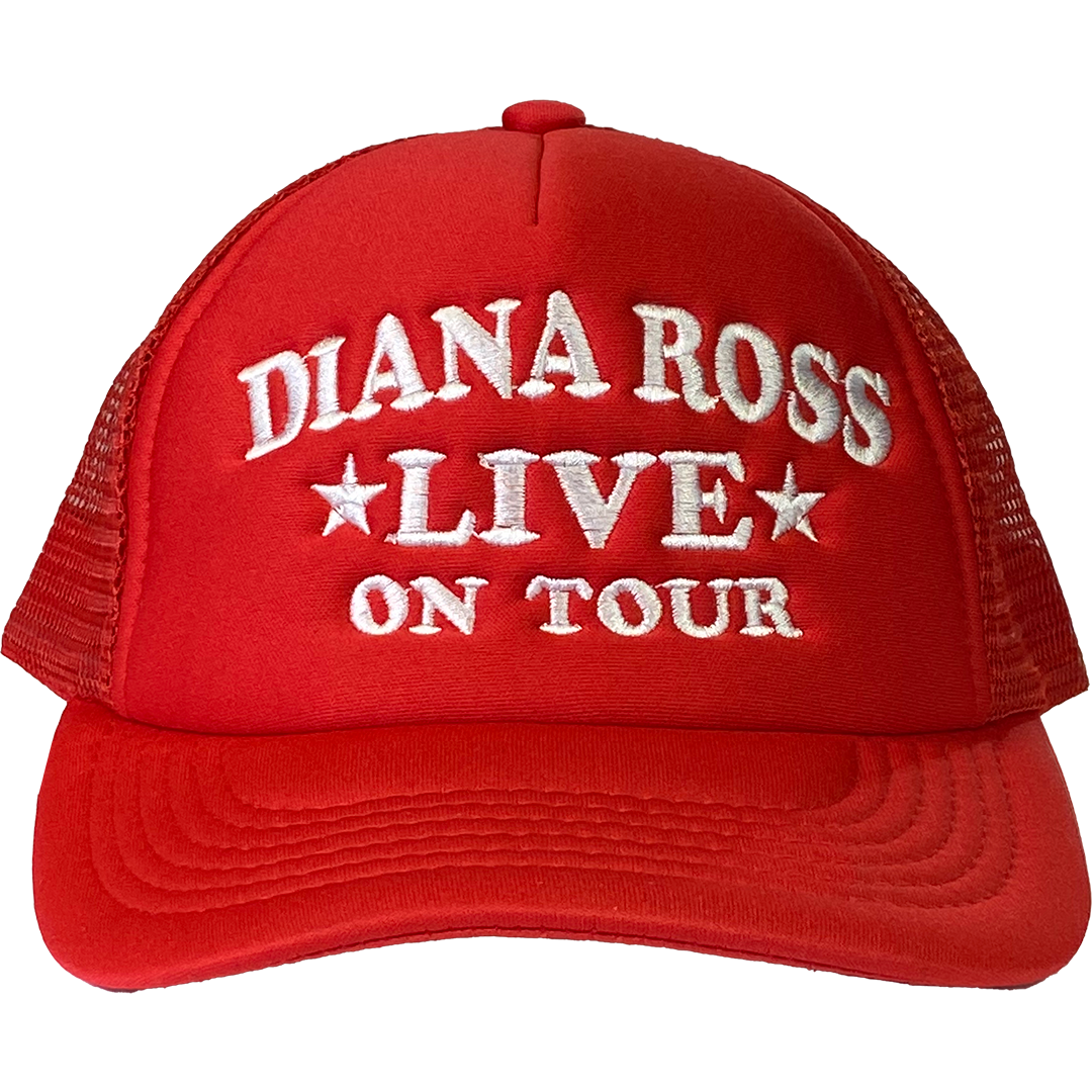 Diana Ross "Live On Tour" Trucker Hat in Red – Diana Ross Shop