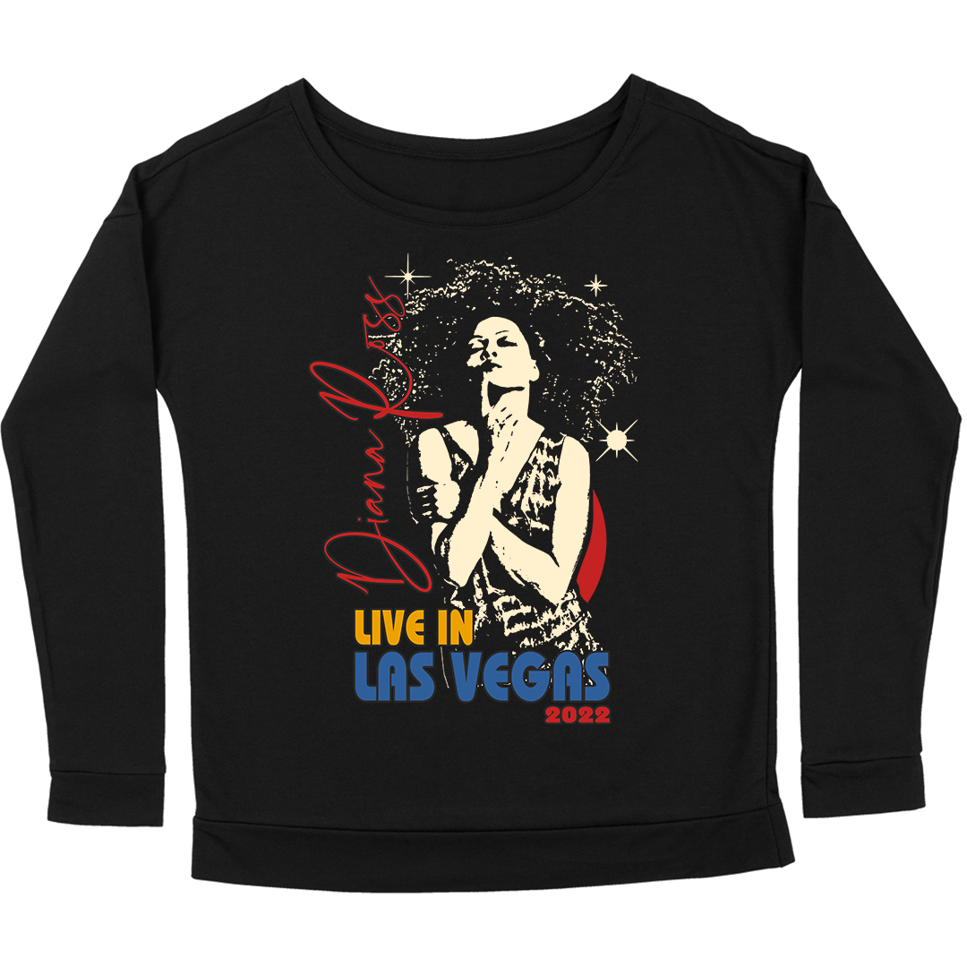 Diana Ross "Sparkles LAS VEGAS" Women's Long Sleeve Scoop Neck T-Shirt