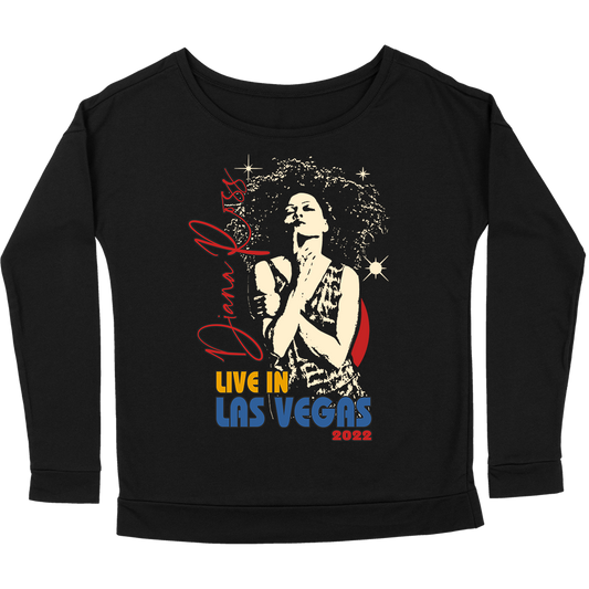 Diana Ross "Sparkles LAS VEGAS" Women's Long Sleeve Scoop Neck T-Shirt