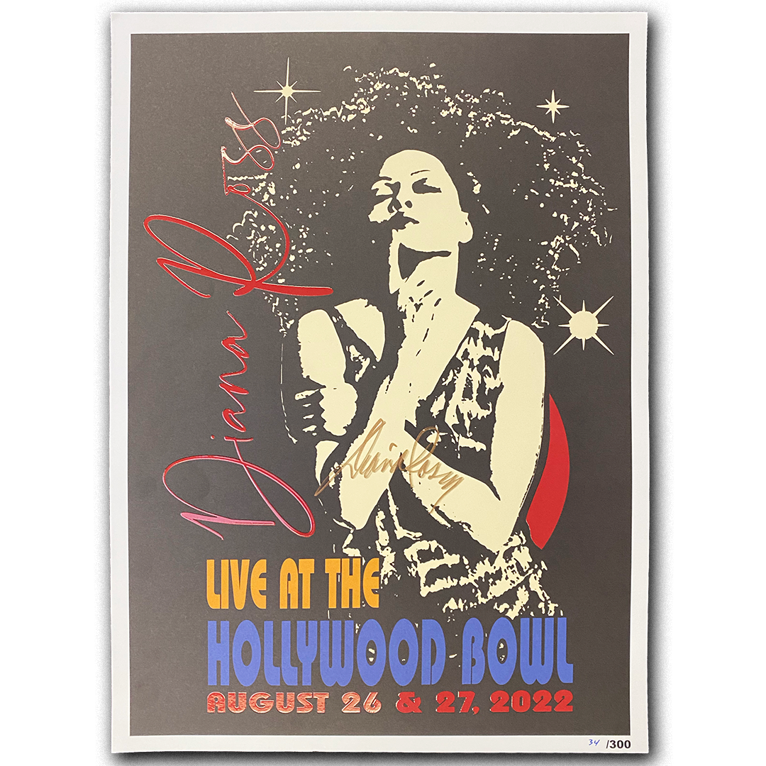 Diana Ross "Sparkles" AUTOGRAPHED HOLLYWOOD Bowl Event Limited Edition Poster