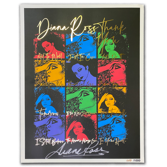 Diana Ross "Thank You Song Titles" AUTOGRAPHED Limited Edition Poster