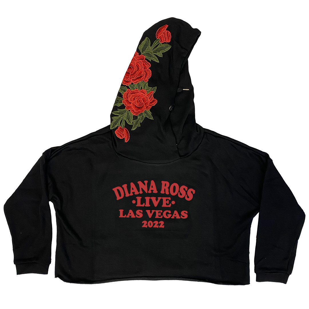 Diana Ross "Vintage Text" LAS VEGAS Event Pullover Crop Hoodie