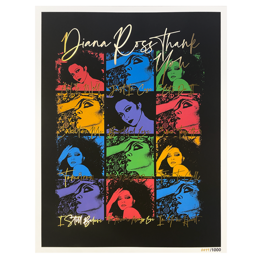 Diana Ross "Thank You Song Titles" Limited Edition Poster